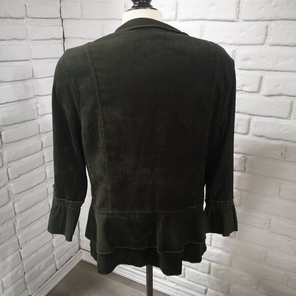 Zoe Ladies Size 14 Dark Green 3 Button Closure Made in Canada Blazer - Picture 2 of 10